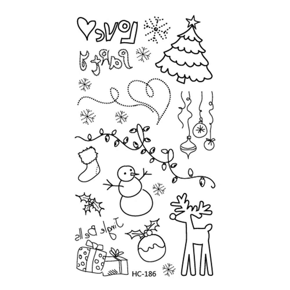 5pcs/lot Merry Christmas Tattoo Sticker Decoration Noel Christmas Gifts Xmas Decor Natal Navidad Happy New Year Gift,Q