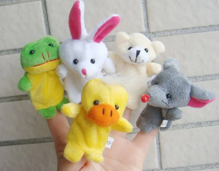 10pcs/lot Animal Cartoon Biological Finger Puppet Plush Toys Baby Cloth Educational Hand Toy Story Finger Dolls NEWST