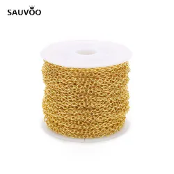 10 - Yard Roll of Mixed Metal Tones Jewelry Chain - 2x3mm (Gold color)