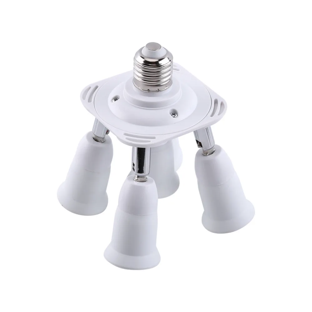 

5 in 1 Adjustable E27 To E27 Base Light Lamp Bulb Adapter Holder Socket Splitter White