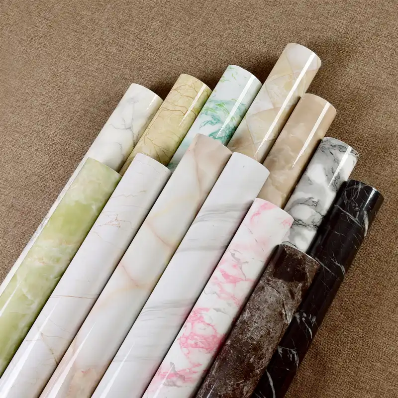 Marble Vinyl Film Self Adhesive Wallpaper For Bathroom Kitchen