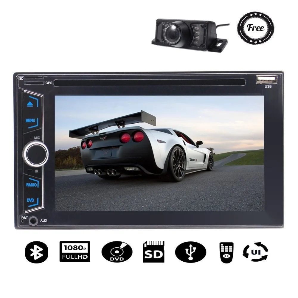 Free camera+2 Din Car Radio Stereo Bluetooth FM AM Receiver audio Monitor DVD Player Support USB SD Headunit automotive vehicle Free camera+2 Din Car Radio Stereo Bluetooth FM AM Receiver audio Monitor DVD Player Support USB SD Headunit automotive vehicle