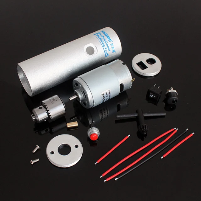 555  aluminum alloy electric drill  shell kit  with point switch  motor micro model assembly  DIY hand drill   accessories
