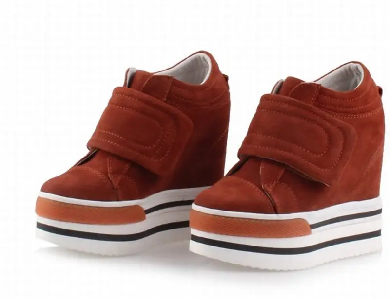 forme Rose Cachée En Croissante Printemps coffee Casual Talon Nubuck Femmes 2017 Hauteur Dames brown Chaussures Daim Vache Ultra Invisible Haute Coins Plate UOHdXdqxYw