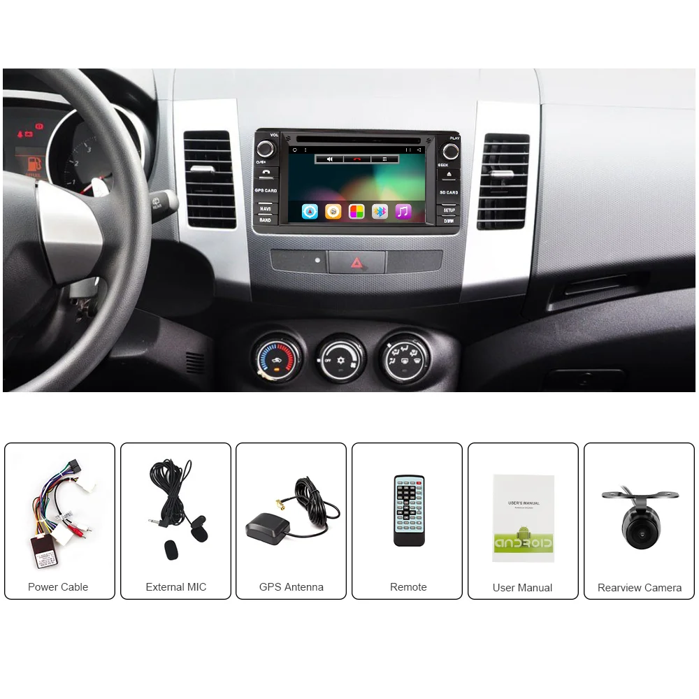 Автомагнитола Eunavi 2DIN Android 8 1 DVD плеер для MITSUBISHI OUTLANDER 2013 2016 GPS Outlander Pajero DAB + wifi bluetooth