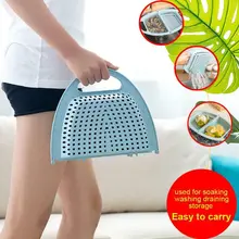 Экономичное пластиковое складное ситечко для кухонной раковины для мытья посуды, корзина для слива фильтра для домашней кухни ds99