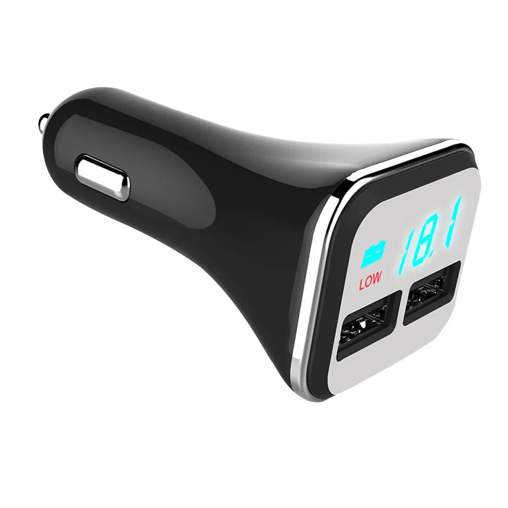 Quick Charge Dual USB салона автомобиля зарядное устройство адаптер напряжение DC 5 В 4.8A тестер умный дисплей Напряжение и ток