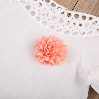 2019 Toddler Kids Baby Girl Floral White Blouse + Floral Skirts Summer Short Sleeve 2PCS infant girl Clothes 2-7 Years 3
