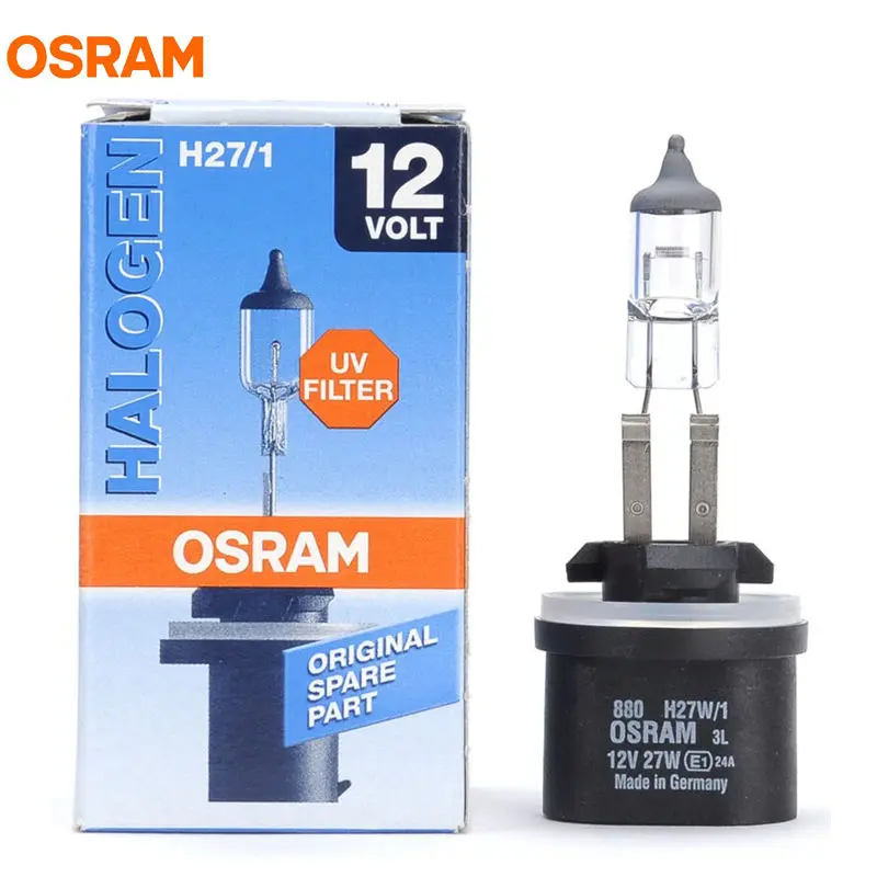 OSRAM 880 H27/1 W 12V 27W 3200K PG13 галогенная оригинальная противотуманная фара стандартное освещение лампы авто лампа УФ-фильтр, 1X