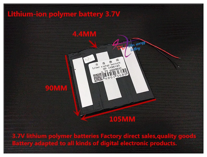 3.7V 6000mAH 4490105 ( polymer lithium ion battery ) Li ion battery for
