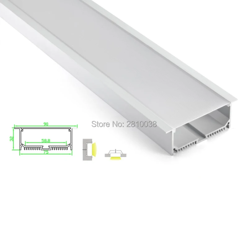10pcs x 33 inch Pack of 10 Aluminium  Profile for LED  SL-01 Clear   Cover 