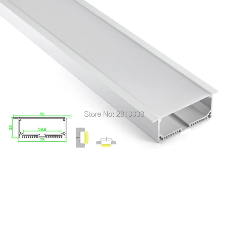 Flange de Alumínio Perfil de Alumínio Canal para as para as Luzes do Teto Conjuntos 50x2 M e lot Linear Led Habitação Perfil Ultra Larga t Forma Levou Luzes do Teto 2 Conjuntos 50X2 m Lot Linear flange de