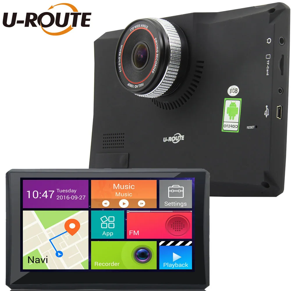 7" Wifi Android 4 Car DVR Camera GPS Navigation Parking Dash cam