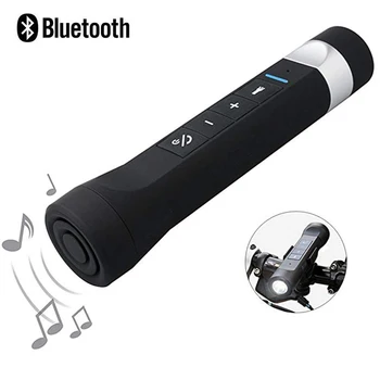 

Bicycle Bluetooth Speaker Portable FM Radio Power Bank Bike Cycling Music MP3 LED Flashlight 1200mAh with Holder