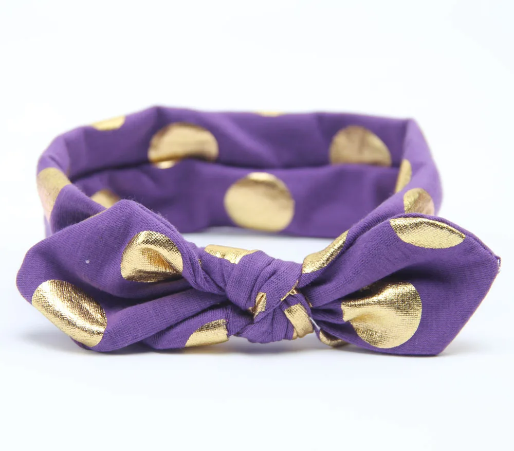 В Золотой горошек завязывают оголовье, топ узел тюрбан аксессуары для волос в виде тюрбана - Цвет: Purple