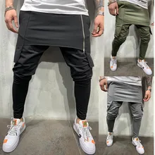 Мужские брюки для бега с двойной молнией спортивные брюки для фитнеса повседневные модные штаны для бега высококачественные штаны для бега Тонкие штаны