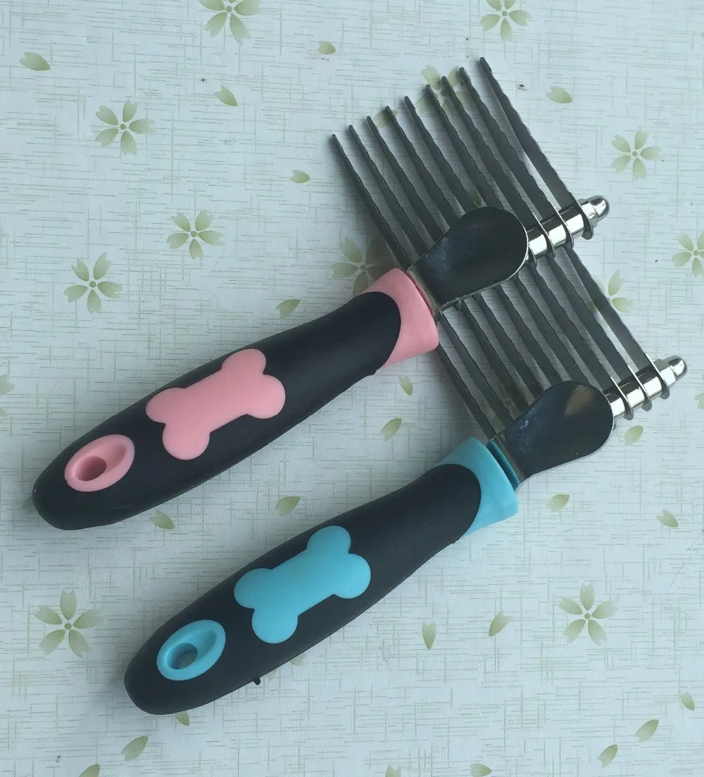 Rake03 Double Side Dog Brush Dematting Matbreaker Grooming Deshedding