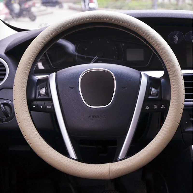 38CM cowhide Steering wheel Covers for Hyundai Sonata tucson VERACRUZ