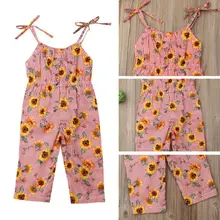 Летняя Одежда для детей; малышей; девочек с открытыми плечами слинг ремень в полоску Комбинезоны комбинезон шорты праздничный наряд Одежда