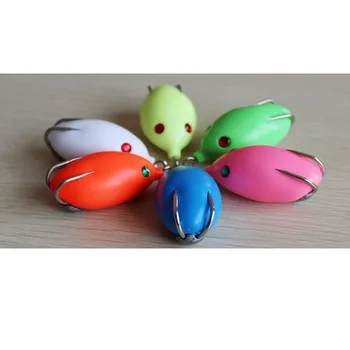 

Fishing Super Frogs lure 6 Colors Egg 55mm 13g PVC Blood Groove Hook Snakehead Killer