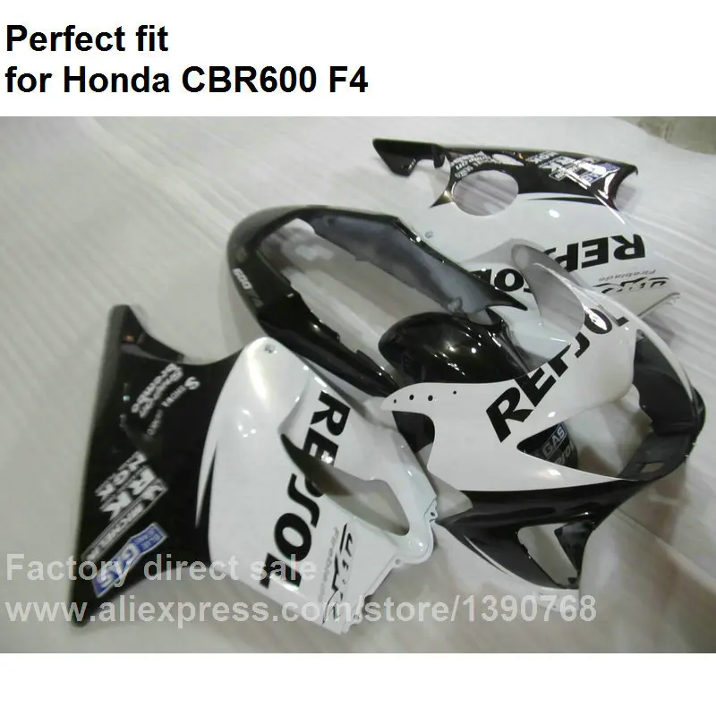 Мотоцикл обтекатель комплект для Honda CBR600 F4 1999 2000 черно белые Обтекатели CBR 600 99 00