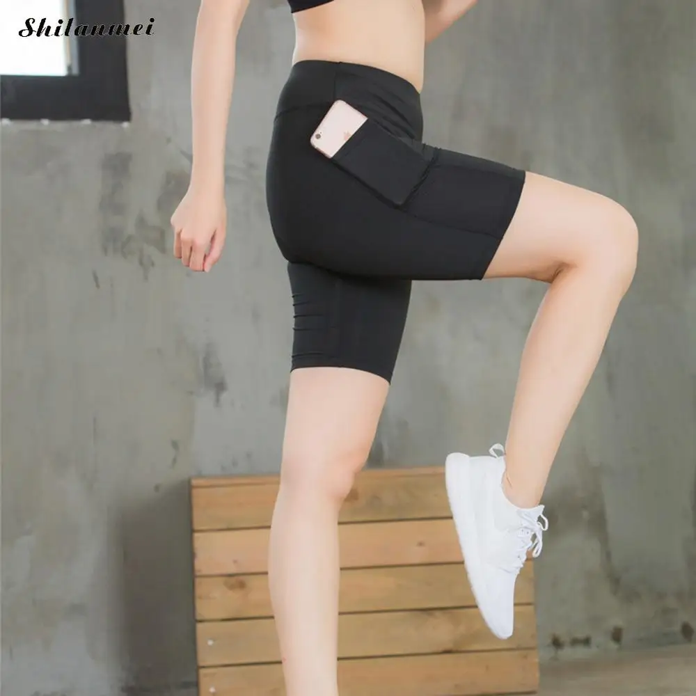 XS Women Sport Leggings With Pockets High Elastic Workout Fitness