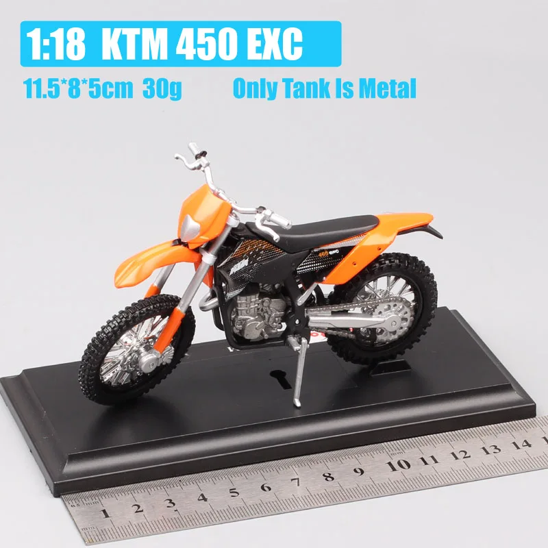 1:18 Масштаб maisto мотоцикл KTM 450 EXC ралли SXF SX520 525 duke Мотокросс грязи гоночный велосипед Diecasts транспортные средства эндуро модели игрушки - Цвет: maisto ktm 450 EXC