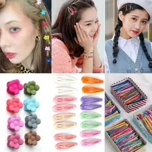 Яркие цветы Твердые волосы челюсти клип BB заколки для волос девушки милые краски градиент цвета радуги оснастки шпильки аксессуары для волос