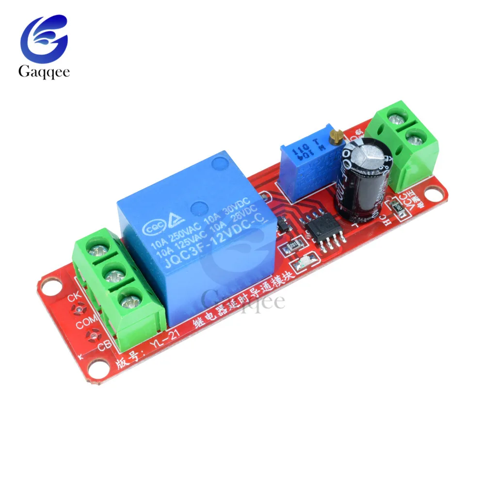 

2PCS/Lot 12V 10A Timer Delay Relay Shield Board NE555 Trigger Switch Control Adjustable 0-10s Cycle Delay Relay Module for Car