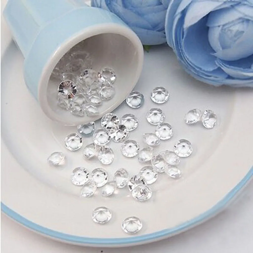

200pcs 10mm Acrylic Diamond Confetti Wedding Party Decoration Crafts DIY Diamond Confetti Table Scatters Clear Crystal Wholesale
