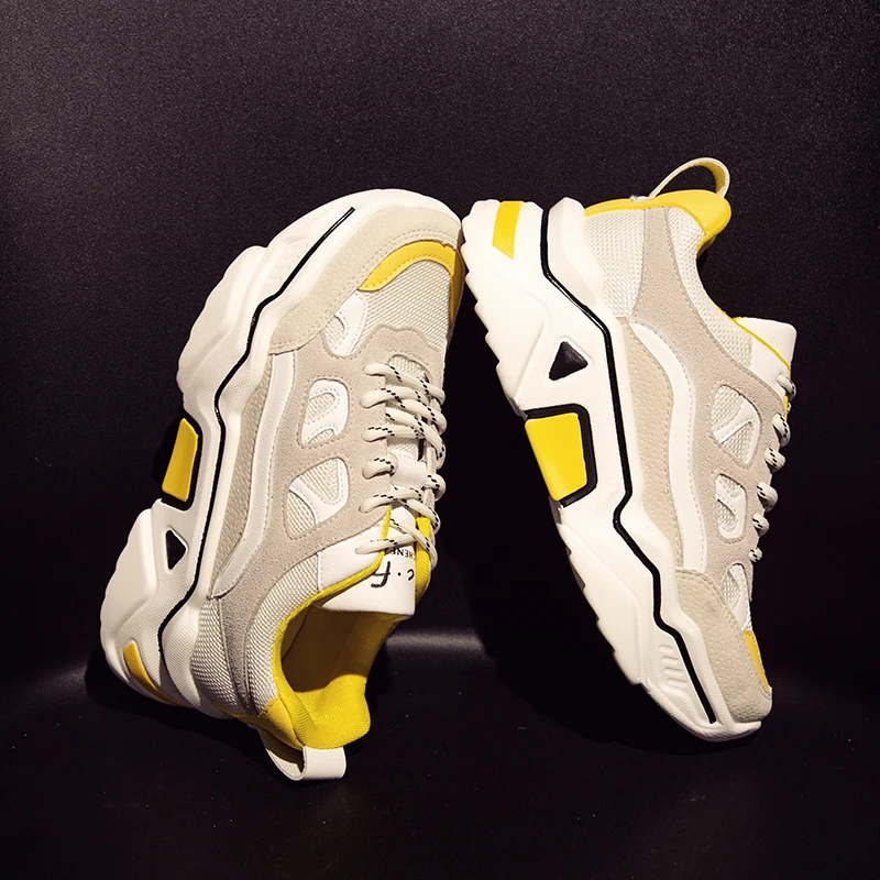 Fashion Brand Yellow Sneakers Women Shoes Female basket femme Dad Chunky Sneakers Designer Trainers Casual Shoes chaussures