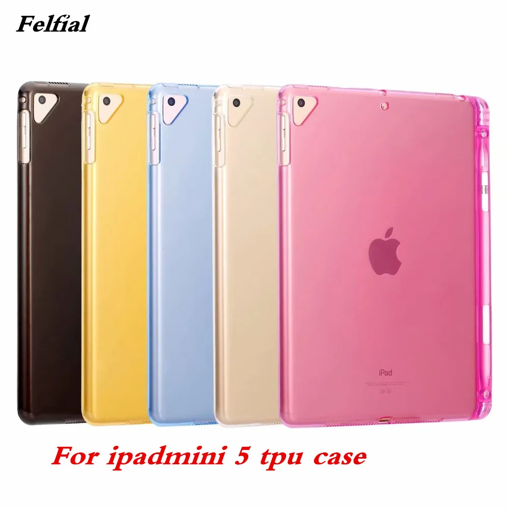 

NEW for iPad Mini 5 Case 2019 Clear Soft TPU Silicone Case for iPad Mini 5 2019 Protective Transparent Cover with Pencil Holder