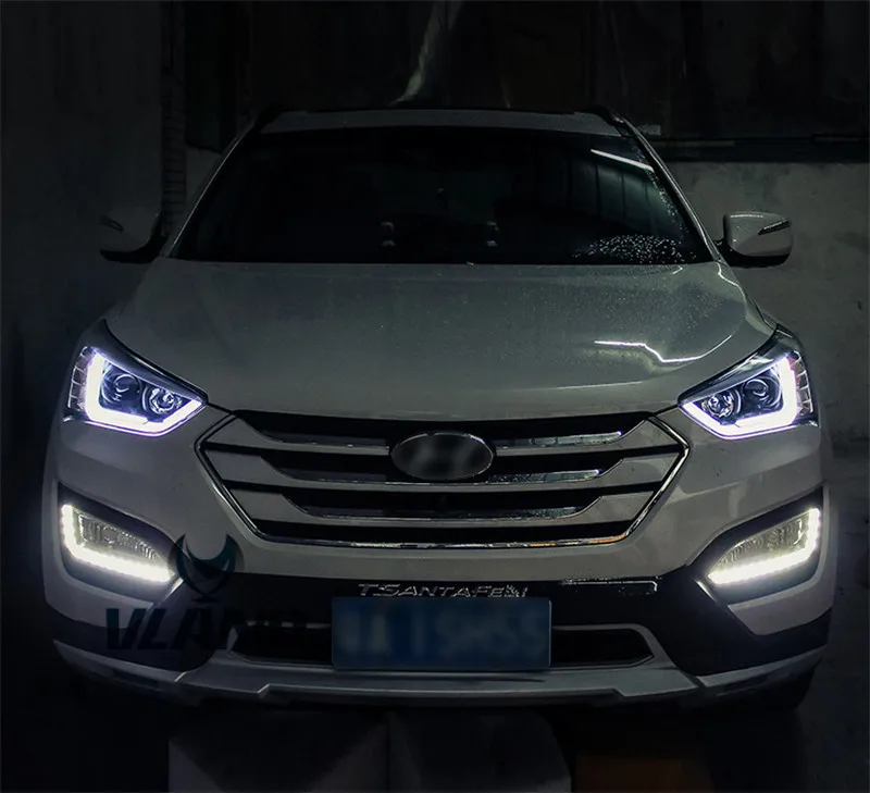 VLAND Заводская Автомобильная фара для hyundai IX45 светодиодный головной светильник 2013 новинка Santa Fe головной светильник DRL H7 ксеноновая лампа