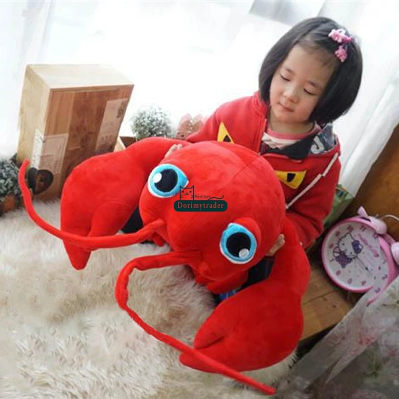 Dorimytrader Pop Cute Soft Animal Crayfish Plush Toys Stuffed Anime Red Lobster Pillow Cartoon Doll Baby Gift DY61697 (4)