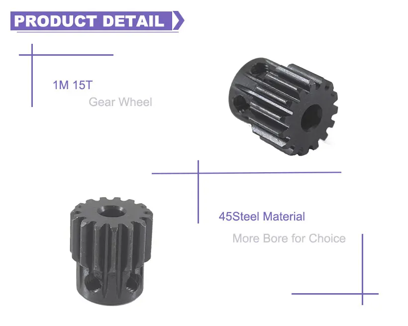 1 модуль 15 T Шестерни колеса Металл 45 Сталь Rc ведущая шестерня шкив 4/5/6/6,35/7/8 мм внутренний диаметр формы 1 15 зуб прямозубая шестерня