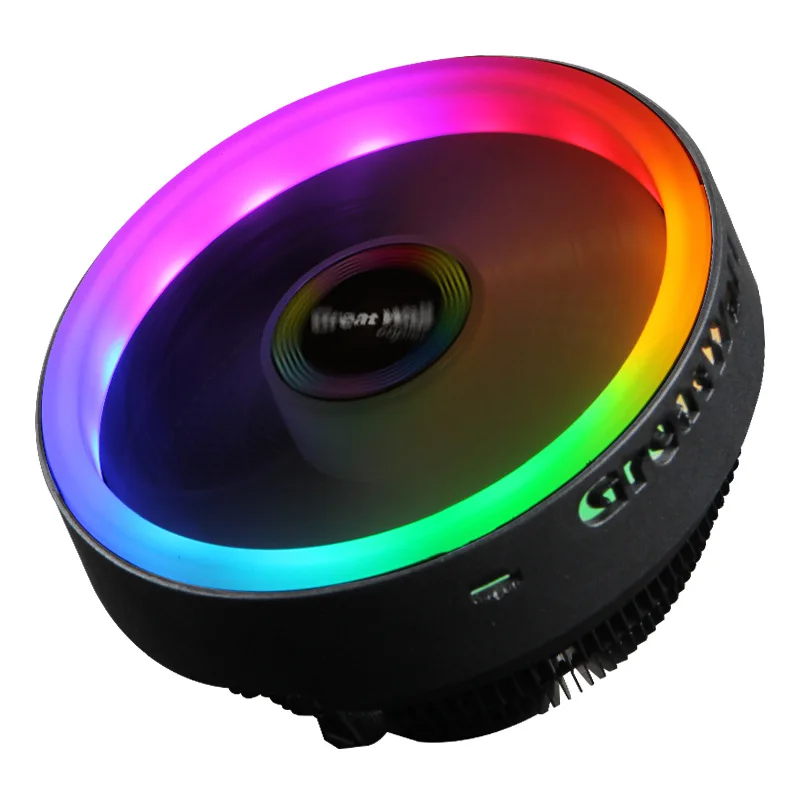 12 см RGB обесцвечивание процессор радиатор кулера красочные огни тихий вентилятор