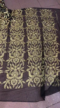 

5yds/pcs special sequins glued glitter French net fabric z-han62526 Embroidered mesh lace fabric