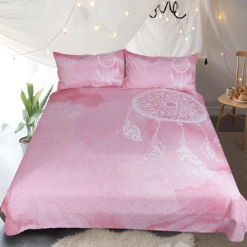 

3Pcs Dreamcatcher Pink Bedding Sets Full King Twin Queen King Bed Sheet Duvet Cover Set Pillowcase Without Comforter E