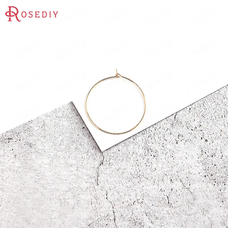 

(34026)10PCS 35MM 24K Gold Color Plated Brass Loop Earring Hoop High Quality Diy Jewelry Findings Accessories