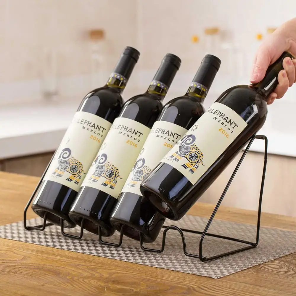 

Iron Red Wine Rack European Grape Wine Shelf Household Wine Bottle Rack With 4 Display Stands Creative Bar Counter Decoration