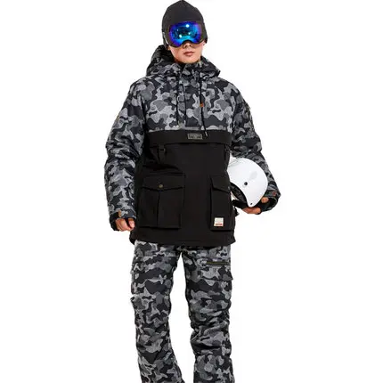 LTVT одежда для сноуборда мужской женский зимний костюм Цвет Соответствующие утолщенные стеганые водонепроницаемые двойные доски мужской лыжный костюм набор - Цвет: SUITs   2