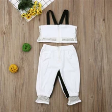 Vêtements en maille pour bébés filles, hauts à bretelles, t-shirt + pantalon de Sport, ensemble Bebek Giyim, 2019