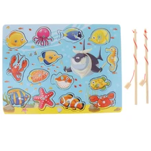 Магнитная рыболовная игра игрушка, деревянная рыбка животная доска рыбка головоломка обучающая ролевая игрушка