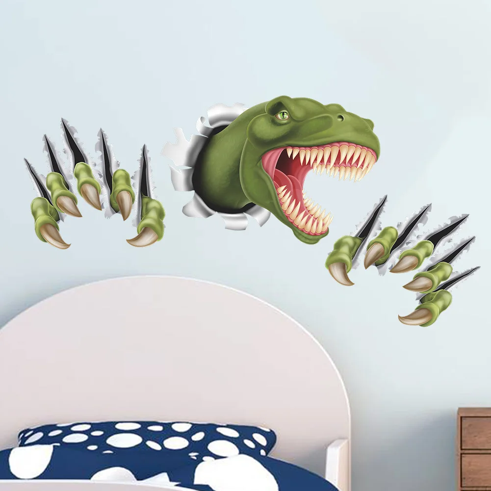 

New removable green 3D dino sticker painting home decor picture for children dinosaur stickers gld05
