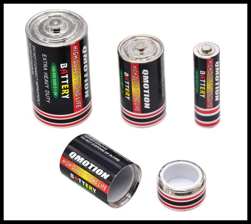 

New Different Size Battery Shape Metal & Plastic Secret Stash Jar Box Smoking Herb Tobacco Weed Storage Jar Hidden Container