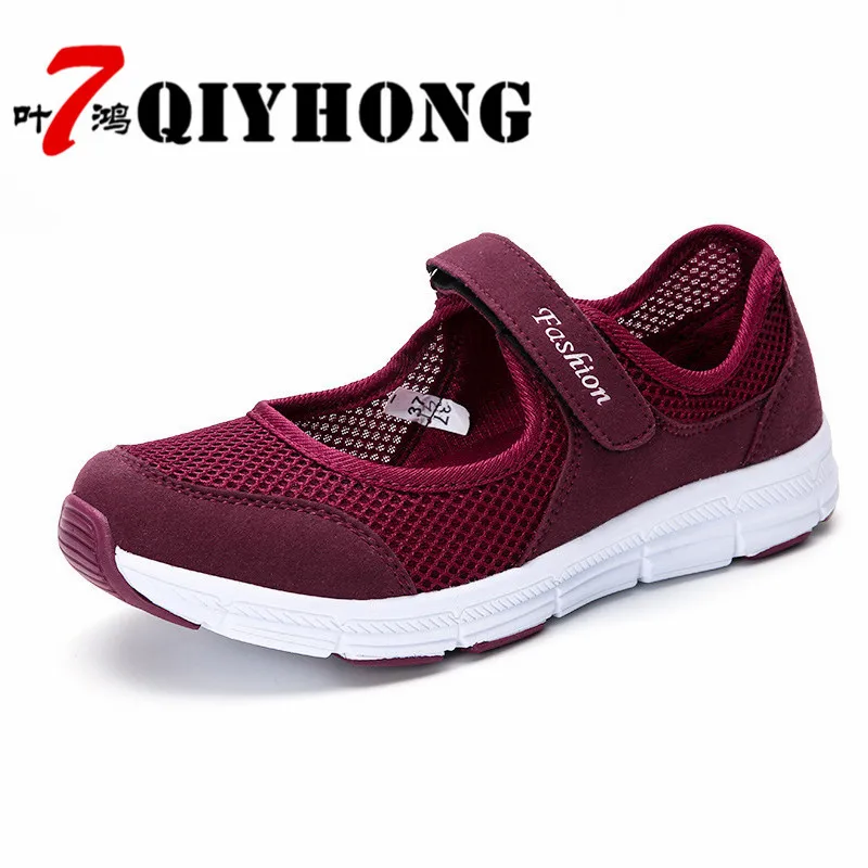

2018 Summer New Soft Bottom Ladies Flat Shoes Mesh Casual Ultra Light Breathable Mesh Forsports Shoes Women