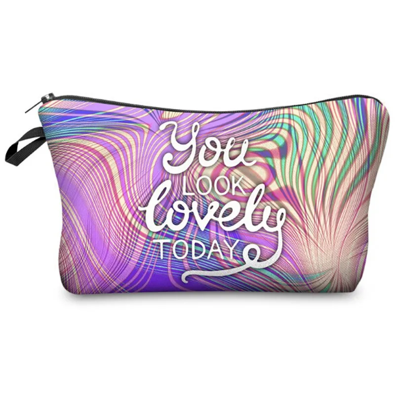 

Letter YOU LOOK LOVELY TODAY 3D Printing Makeup Bag Necessaries For Travelling Storage Makeup Dropshipping