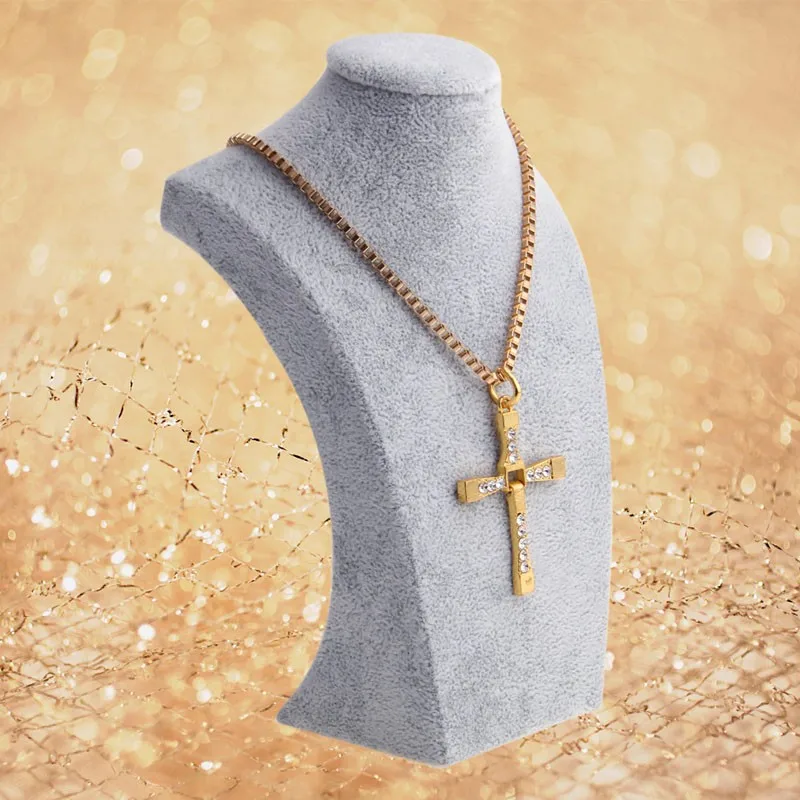 Бархатный Бюст ювелирные изделия ожерелье кулон шеи модель стенд держатель