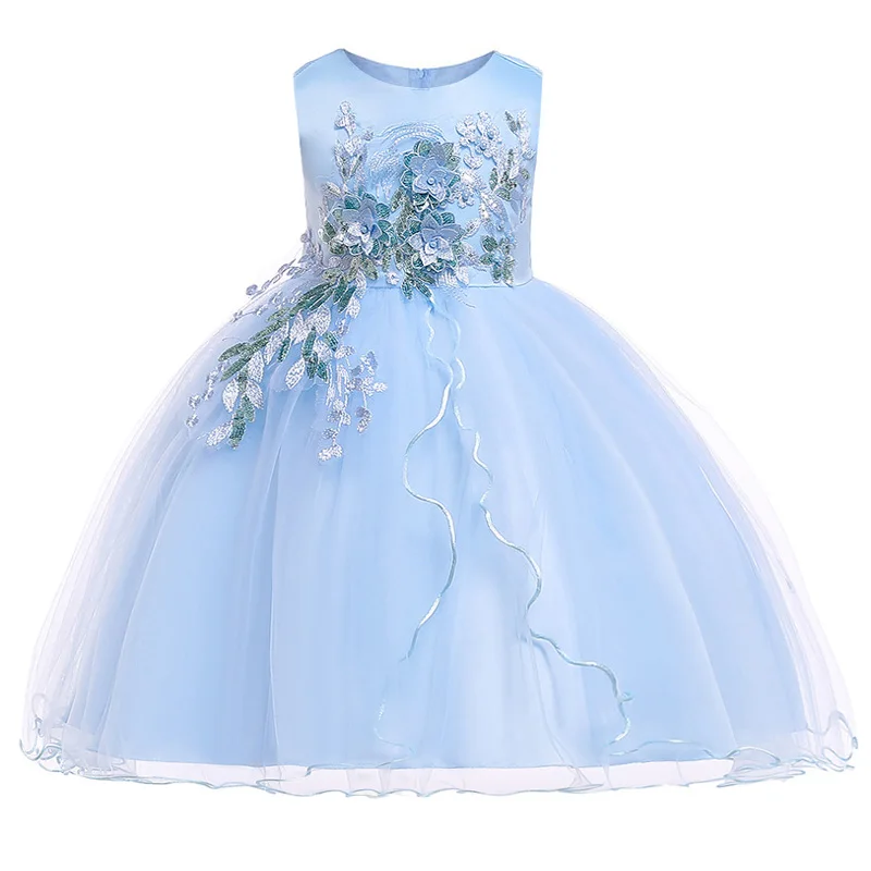

Sequined three-dimensional embroidery Birthday Party Princess Dresses Girl christmas dress Wedding Dress kids dresses for girls