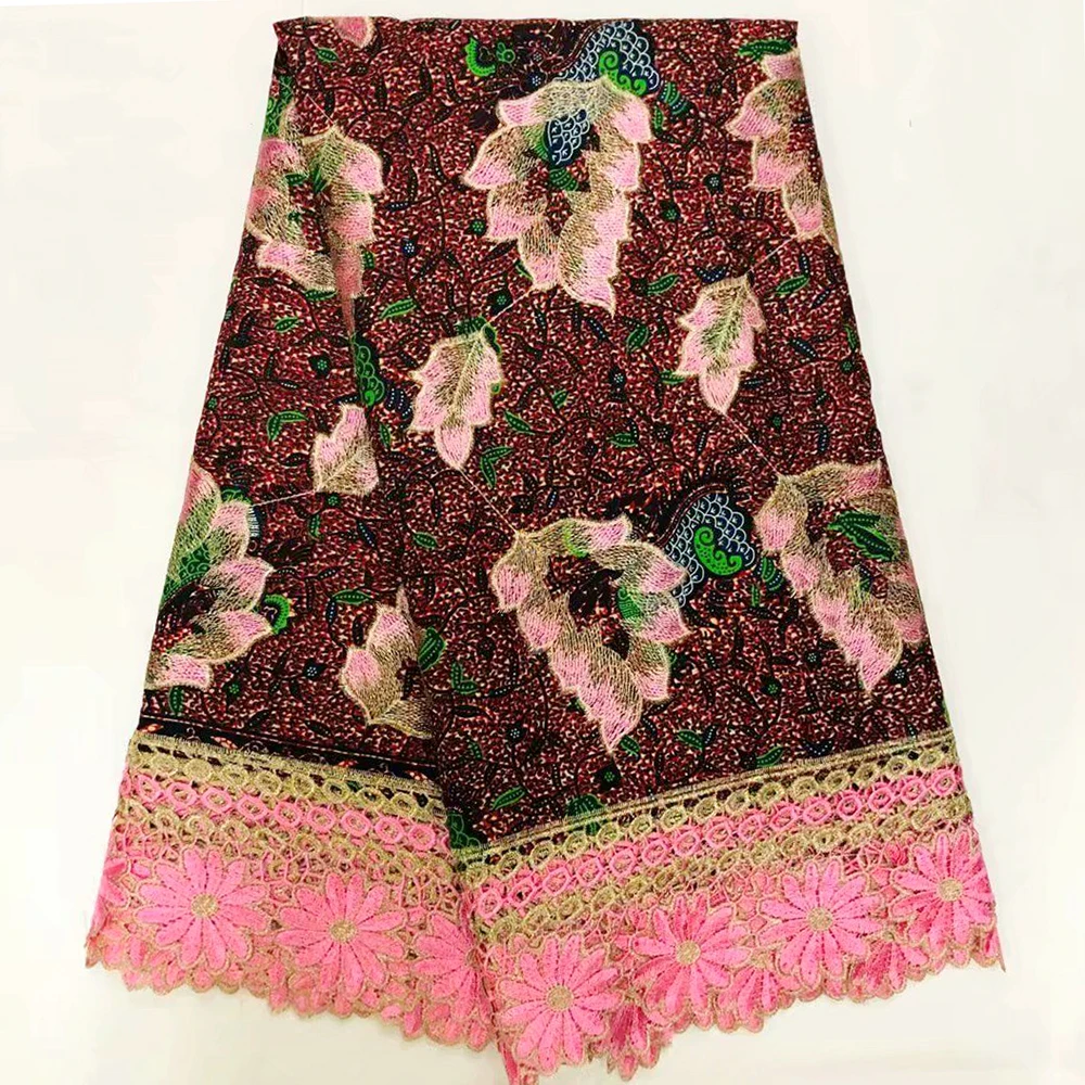 

2019 latest design high quality african shiny cotton African wax prints fabrics fashionable veritable Africa wax lace fabric